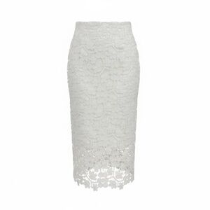 Jil Sander White Lace Midi Skirt - Classic Feminine Style